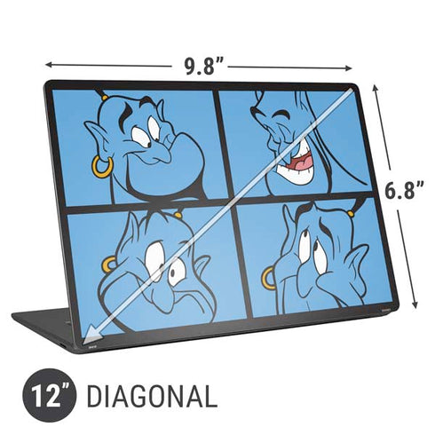 Disney Aladdin Genie Faces Grid Universal Laptop 12in (9.8 x 6.8in) Skin